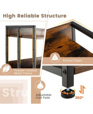 3-Tier Industrial Bookshelf Storage Shelf Display Rack with Adjustable Shelves-3-Tier