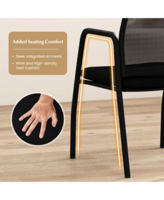 Waiting Room Chair Set of 2 Office Guest Chairs with Ergonomic Mesh Backrest