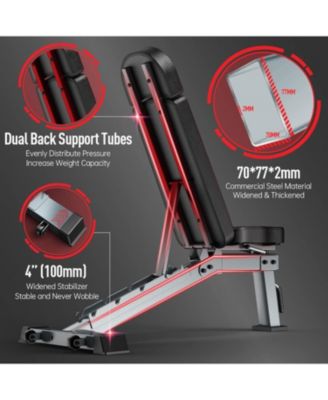 Weight Bench, Adjustable Workout Bench Press, Foldable Strength Training Benches for Home Gym Full Body Workout, Incline Decline Flat Utility Workout Bench