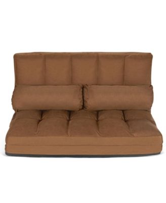 48" x 44.5" x 23" 6-Position Foldable Floor Sofa Bed with Detachable Cloth Cover