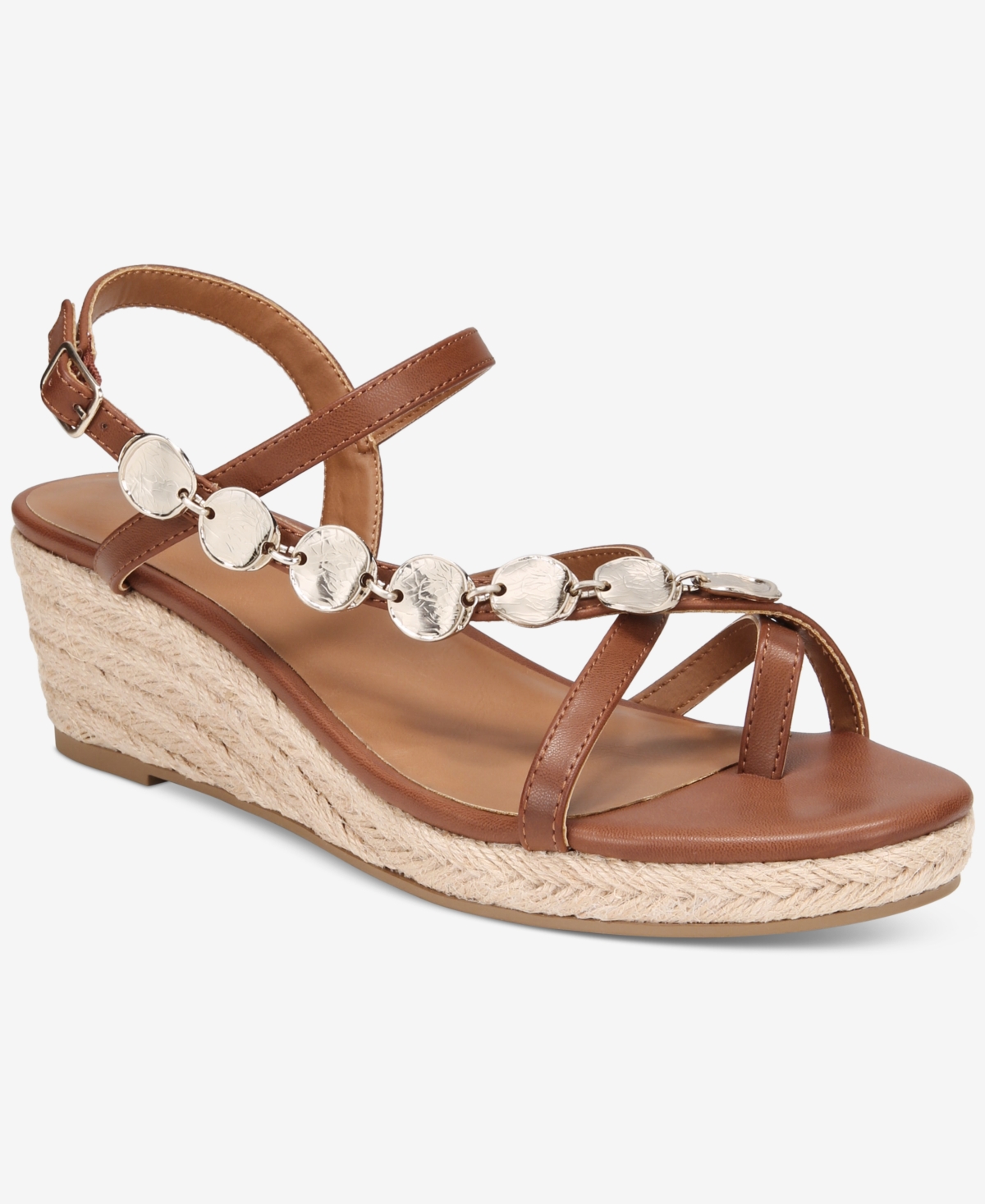 Women's Vernn Embellished Wedge Sandals, Exclusively at Macy's - Ac Brwn Em