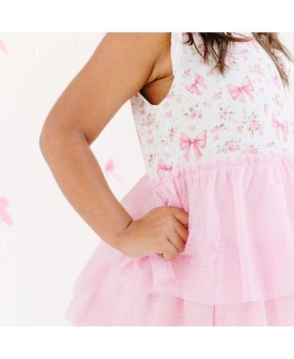 Toddler Girls Ditsy Floral Short Sleeve Tutu Dress