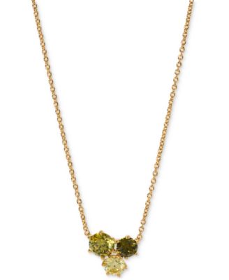 Cubic Zirconia Trio Pendant Necklace & Stud Earrings, 16" + 2" extender