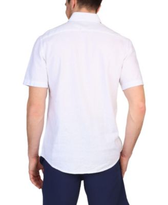 Men's Solid Linen Short Sleeve Shirt