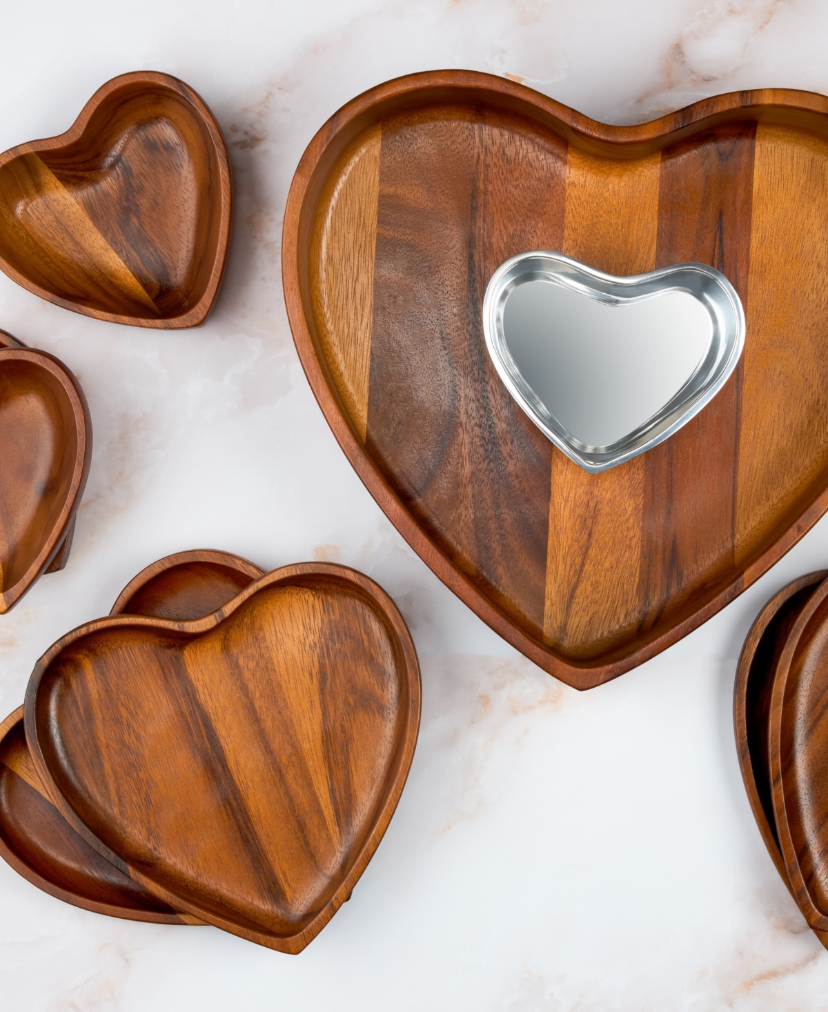 Nambe Eat Your Heart Out Appetizer Plates 4-pc. Set In Brown