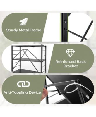 5-Tier Foldable Storage Shelf with Wheels