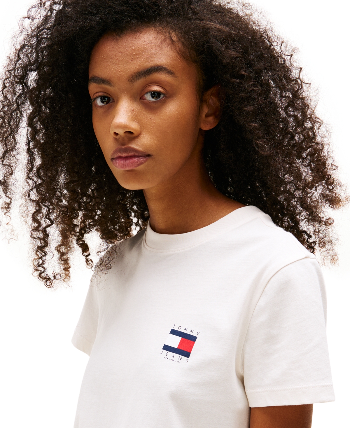 Tommy Jeans Women's Cotton Logo Graphic T-shirt In Ancient White