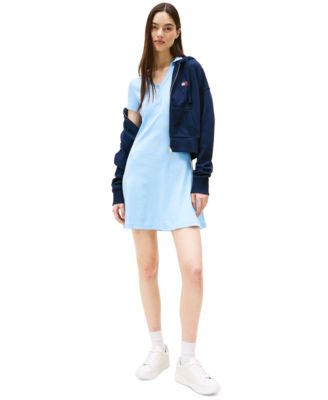 Tommy Jeans Women's Fit & Flare Ribbed Polo Dress - Macy's