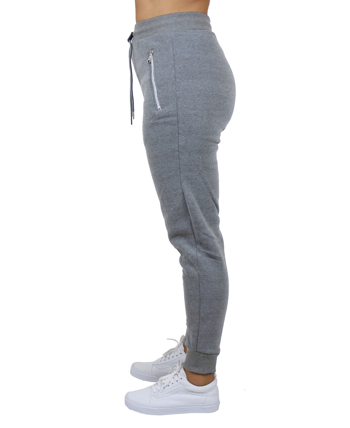 Shop Galaxy By Harvic Women's Loose Fit Fleece Lined Jogger Sweatpants With Zipper Pockets In Heather Gray
