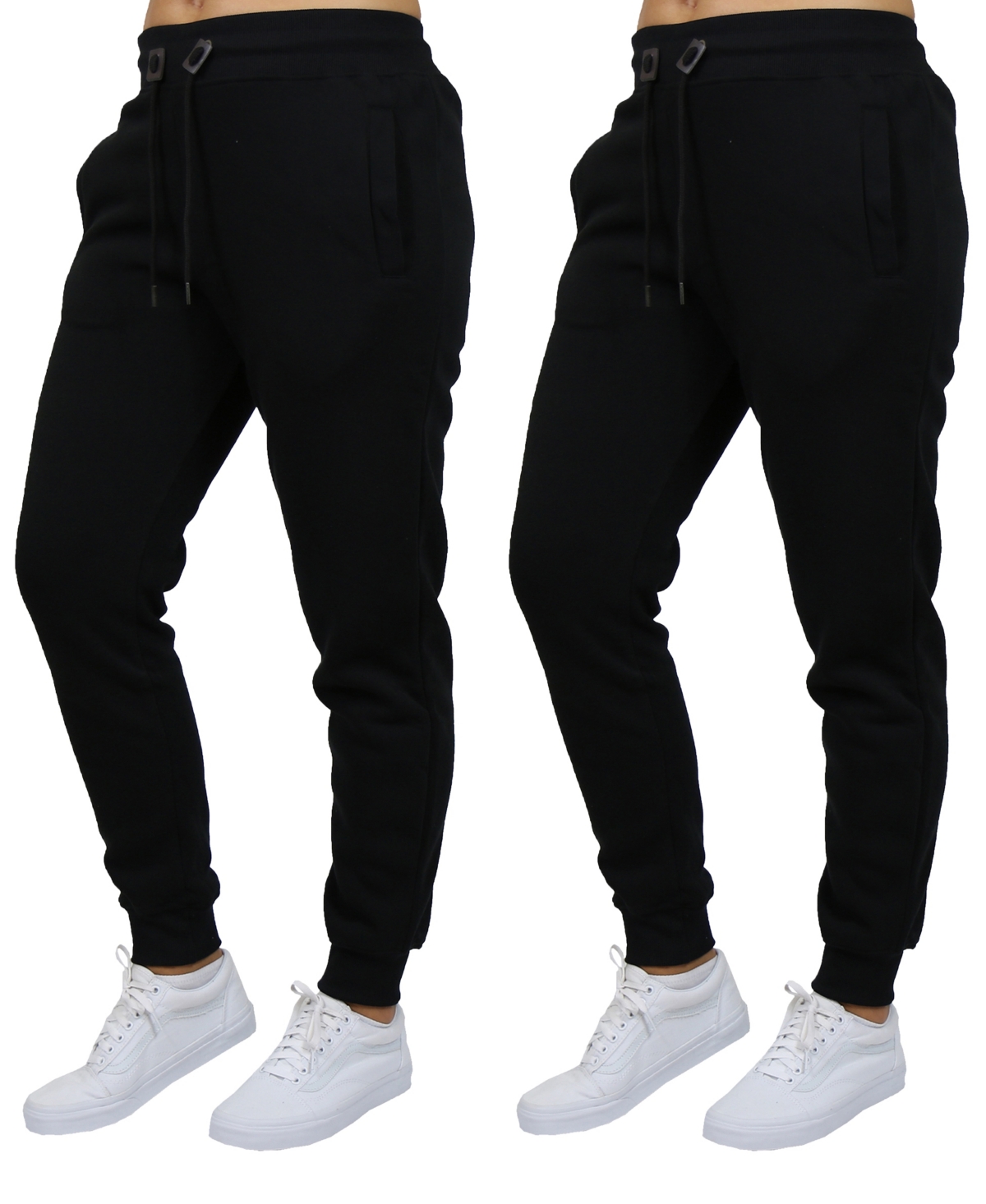 Galaxy By Harvic Women's Loose Fit Fleece Lined Jogger Sweatpants-2 Pack