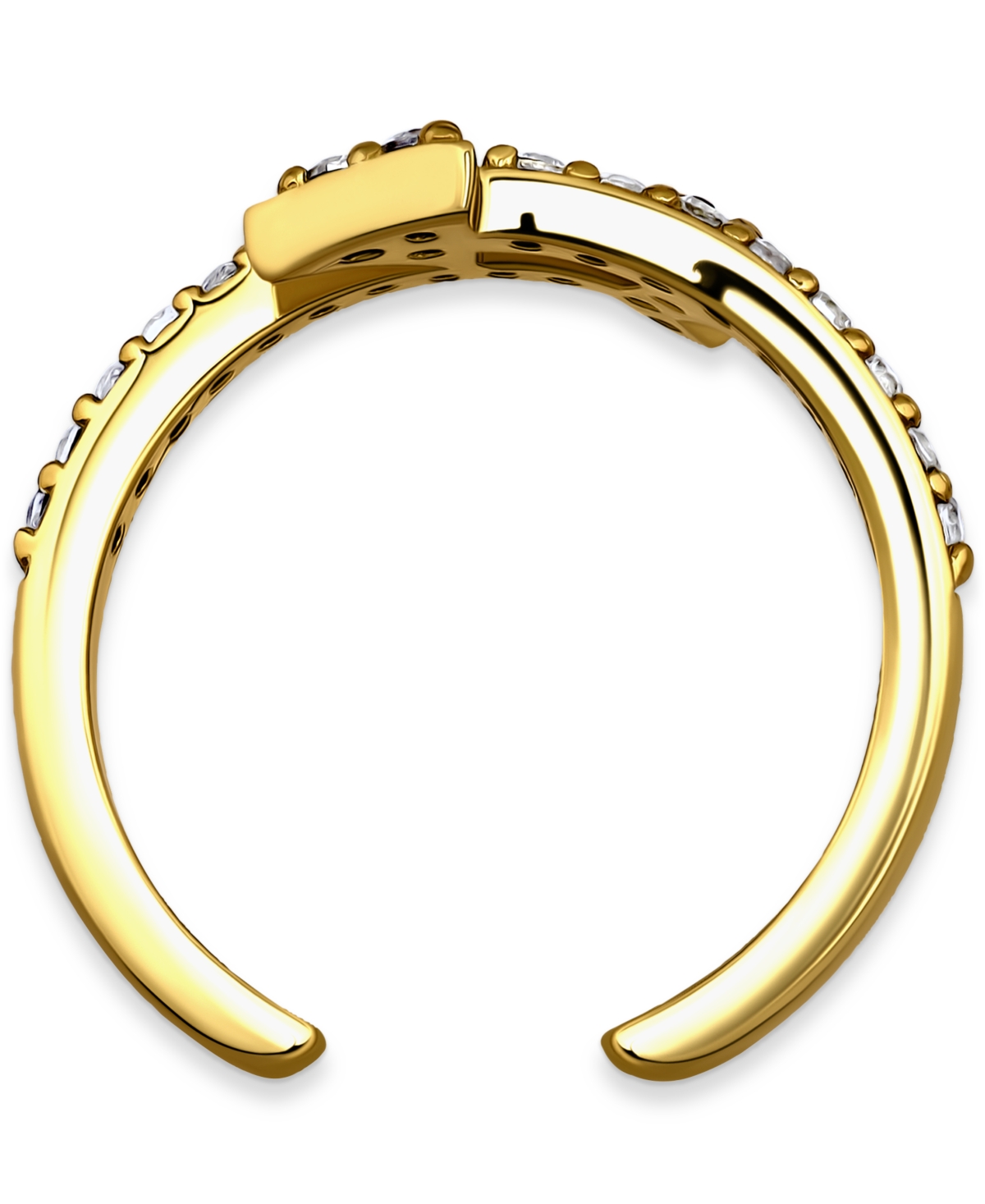 GIANI BERNINI CUBIC ZIRCONIA ARROW BYPASS ADJUSTABLE TOE RING IN STERLING SILVER (ALSO IN 18K GOLD-PLATED STERLING 