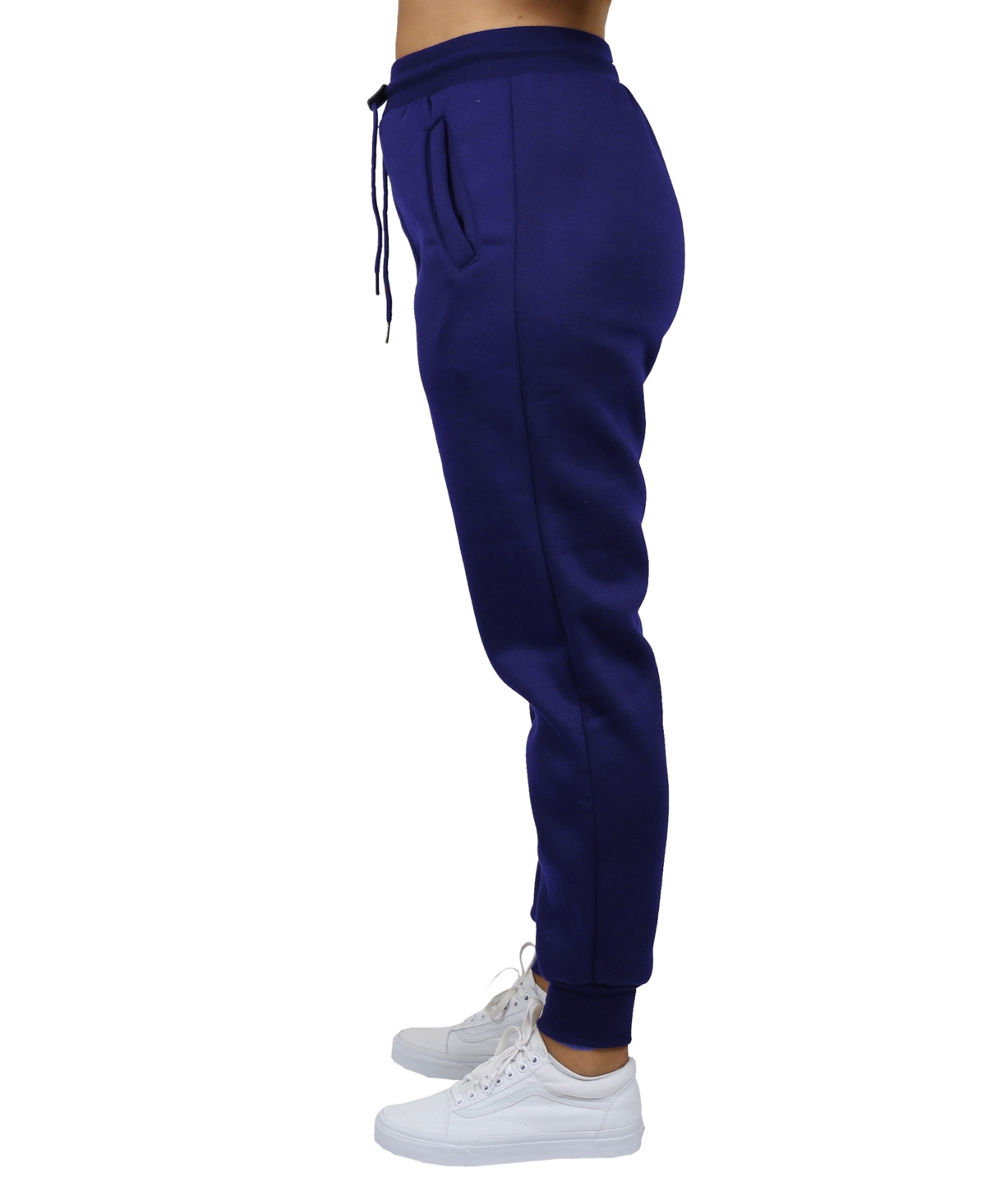 Galaxy By Harvic Women's Heavyweight Loose Fit Fleece Lined Cargo Jogger Pants In Navy