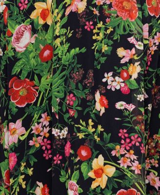 Plus Size Floral Print V-Neck Sleeveless Gown