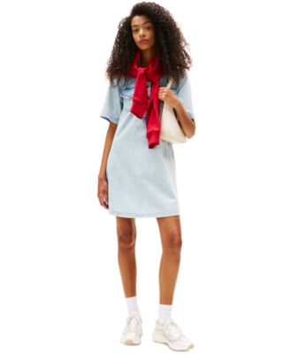 Tommy Jeans - Women's Cotton A-Line Faded Denim Dress