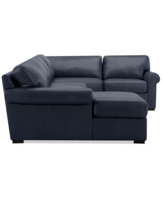 Radley Roll Arm 152" 4-Pc. Leather Wedge Corner Chaise Sectional