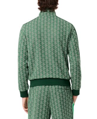 Men's Zip-Front Pattern Blocked Sweatshirt