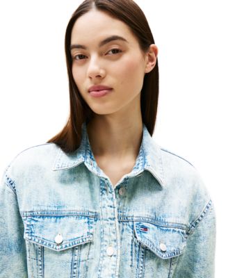 Women's Cotton Belted Denim Shirtdress