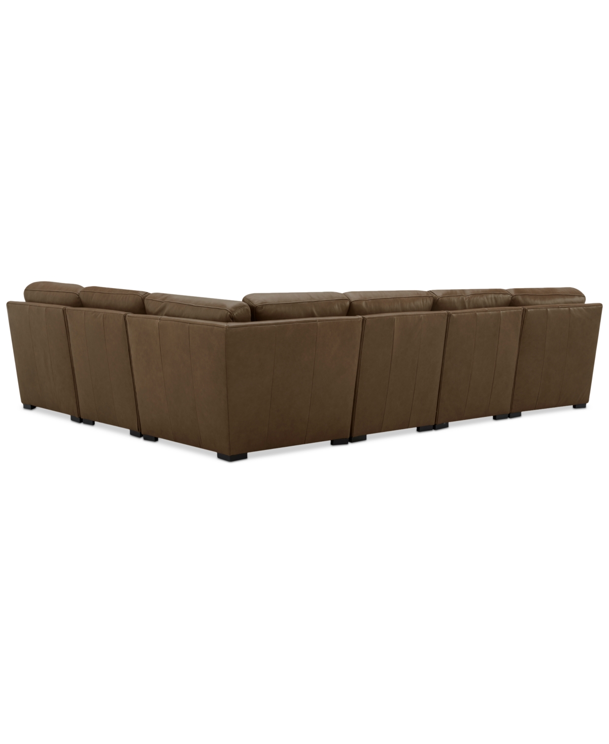 Macy's Radley Roll Arm 132" 6-pc. Leather Square Corner Chaise Sectional, Exclusively At
