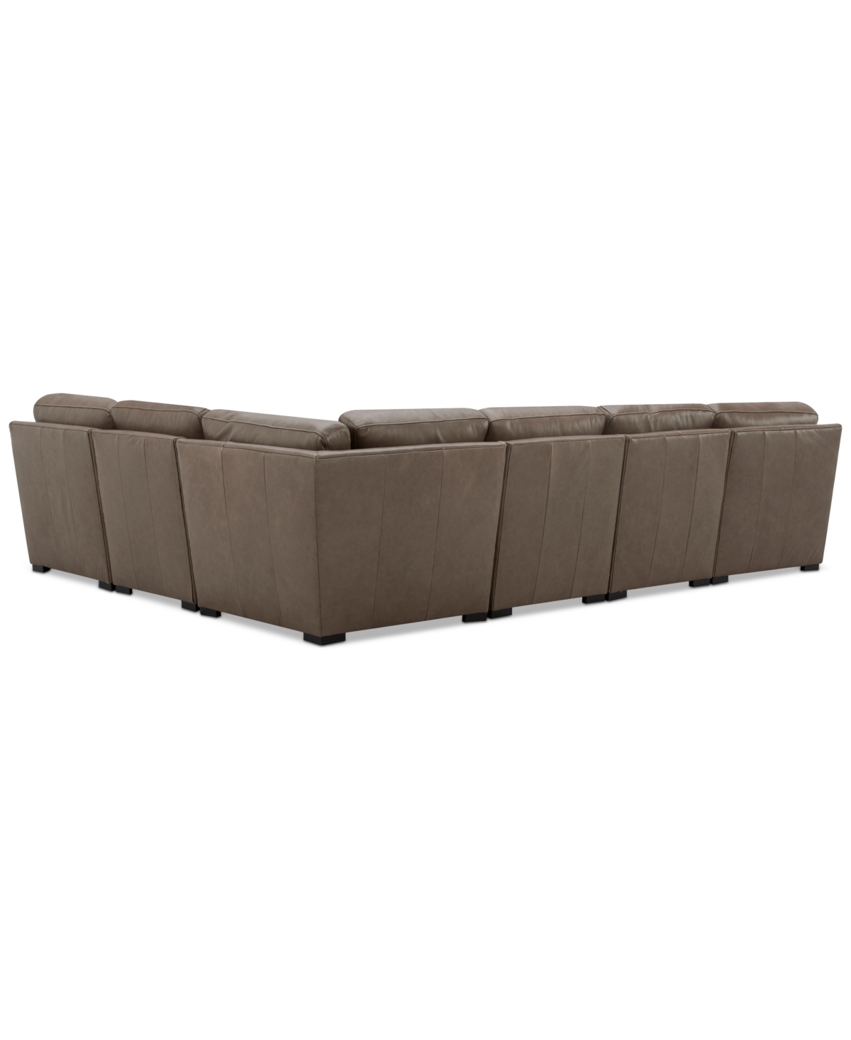 Shop Macy's Radley Roll Arm 132" 6-pc. Leather Square Corner Chaise Sectional, Exclusively At