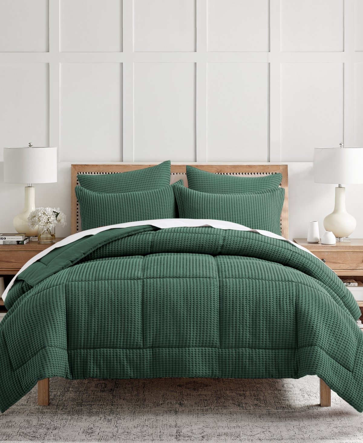 Levtex Mills Waffle Textured 3-pc. Comforter Set, Full/queen In Forest Green