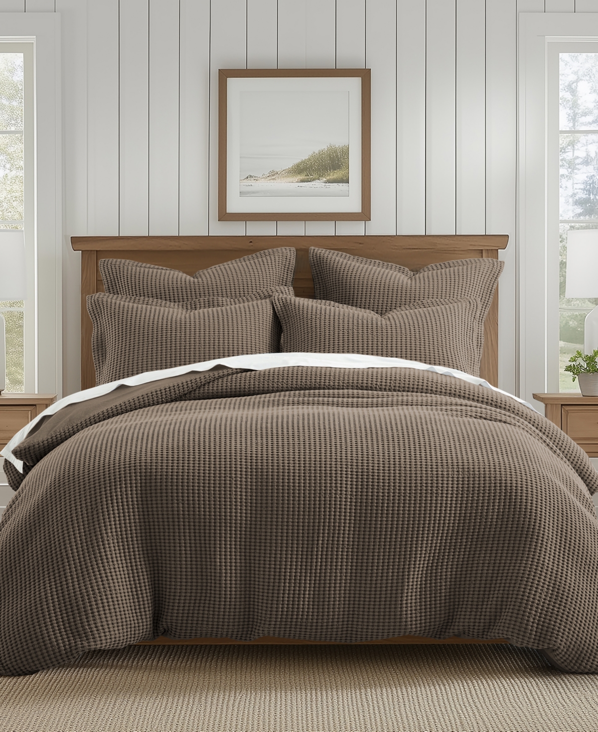 Levtex Mills Waffle Textured 2-pc. Duvet Cover Set, Twin/twin Xl In Latte