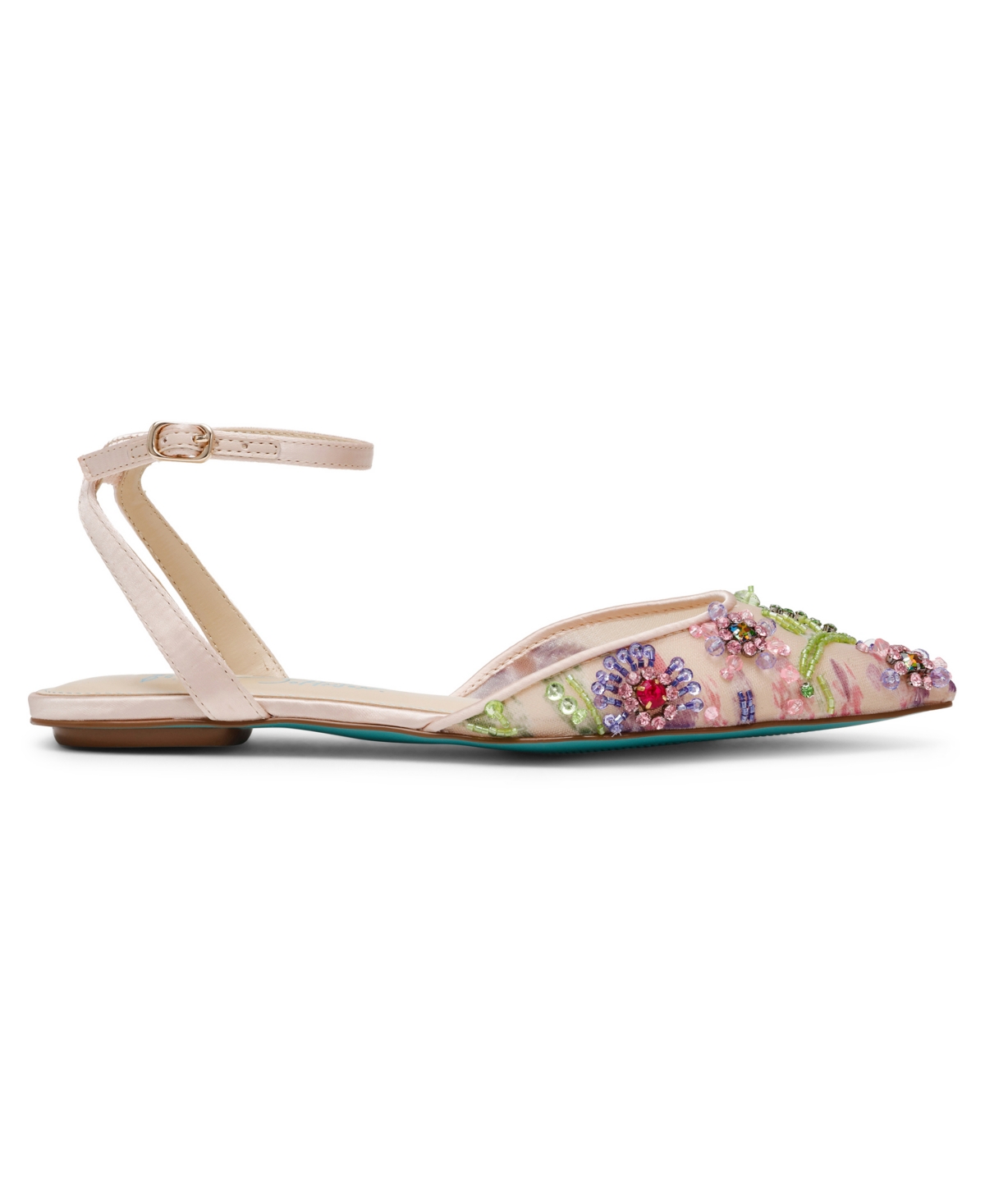 BETSEY JOHNSON WOMEN'S GARBO JEWELED MESH FLATS 