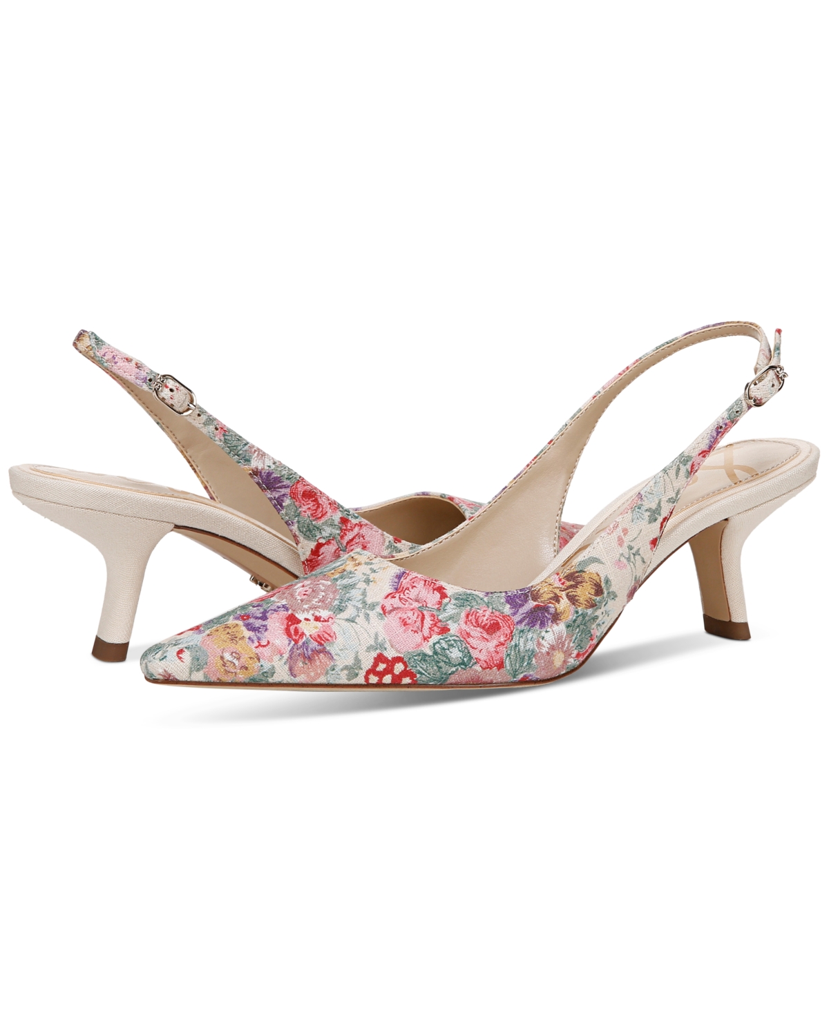 Shop Sam Edelman Women's Bianka Slingback Kitten-heel Pumps In Summer Rose Multi