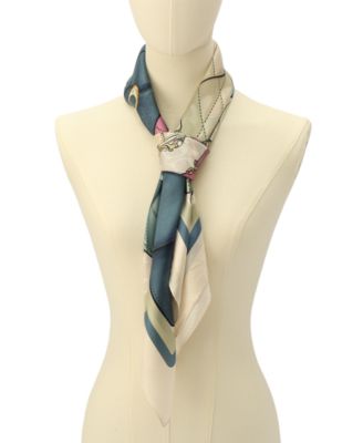 Stacked Tabby Printed Silk Square Scarf