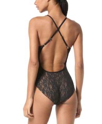 Women's Floral Lace Cross Back One-Piece Swimsuit