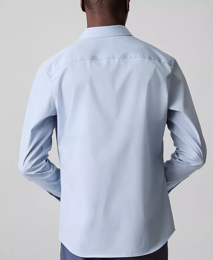 Men's Slim-Fit Supima Stretch Long-Sleeve Button-Front Shirt - thumbnail 10