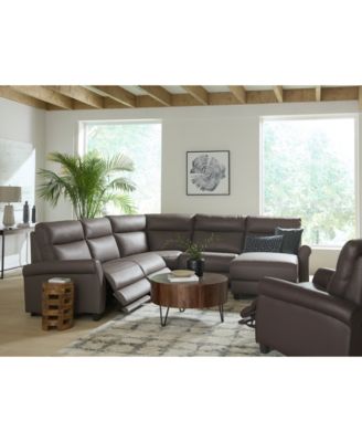 Thandler 3-Pc. Leather Sofa with 3 Power Recliners, Exclusively at Macy's
