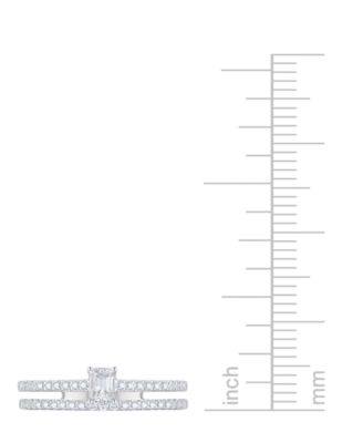 Diamond Emerald Cut Double-Row Engagement Ring (1/2 ct. t.w.) in 14k White Gold