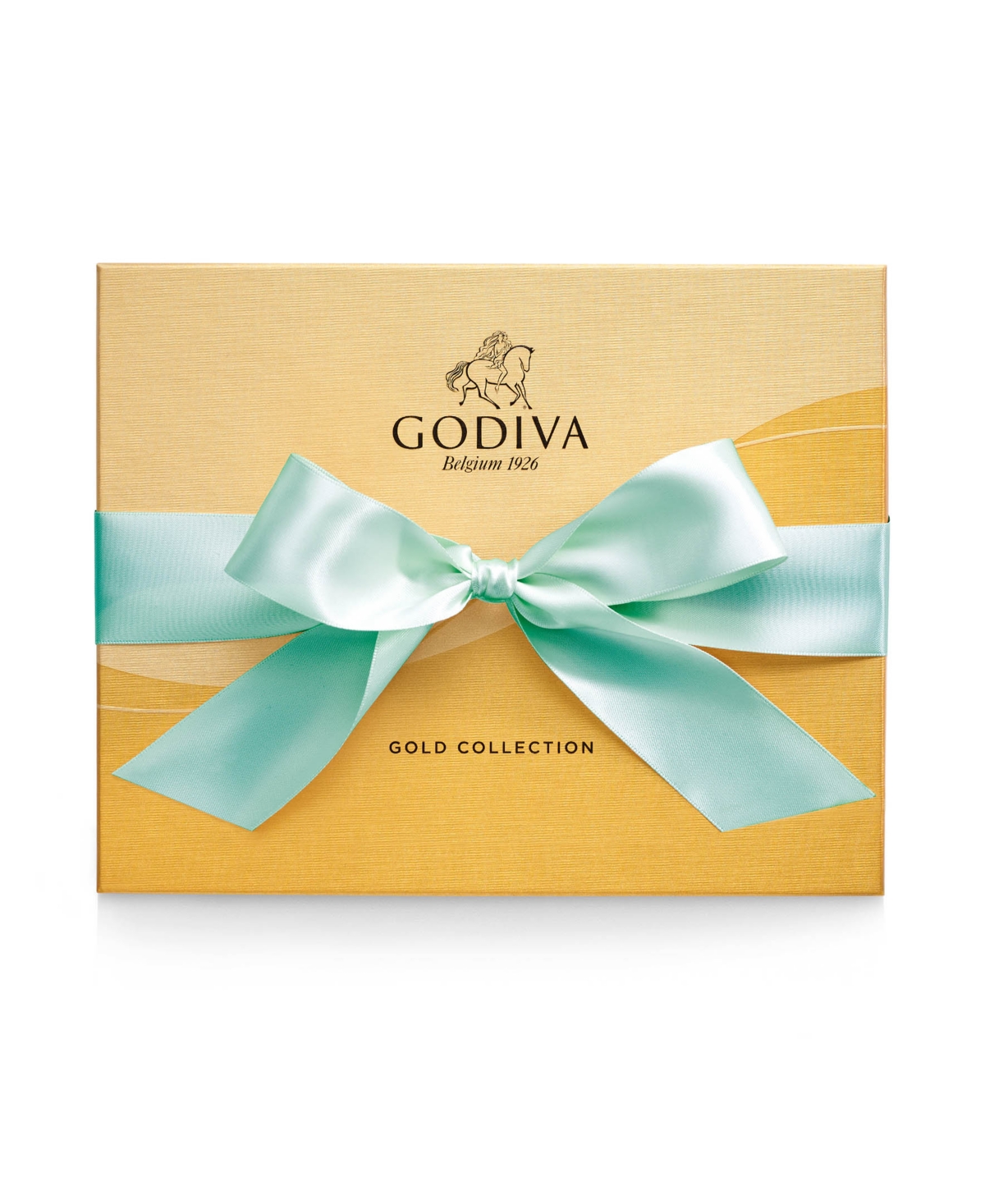 Godiva Assorted Milk Chocolate Gift Box With Aqua Ribbon, 18 Pieces In Transparent