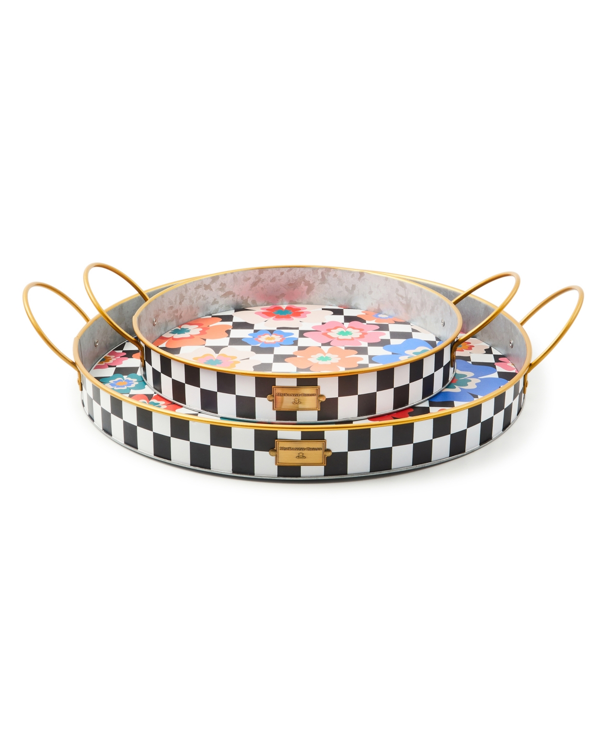Mackenzie-childs Dolce Vita Serving Trays, Set Of 2 In Multi