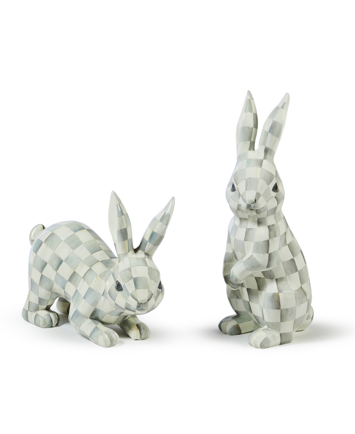 Sterling Check Trophy Bunnies, Set of 2 - Multi