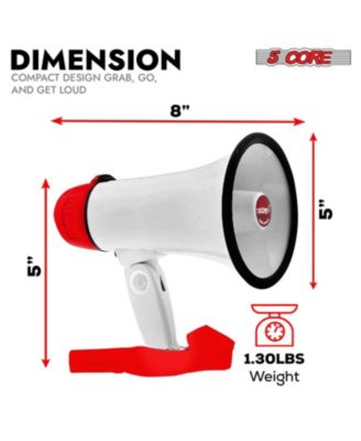 Megaphone Bullhorn Speaker 30W Mini Bull Horn Battery Power Cheer Megafono 800 Feet Range Loudspeaker 6R