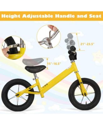 12 Inch Toddler Balance Bike with Height Adjustable Handlebar and Seat