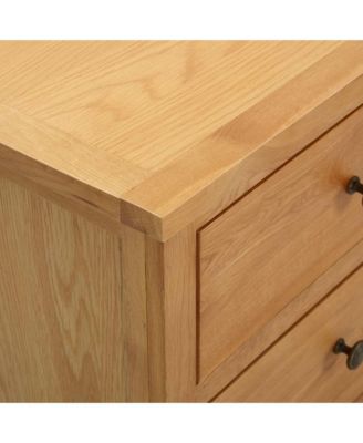Chest of Drawers 31.5"x13.8"x29.5" Solid Oak Wood