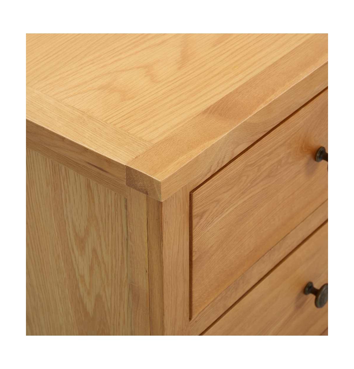 Chest of Drawers 31.5"x13.8"x29.5" Solid Oak Wood
