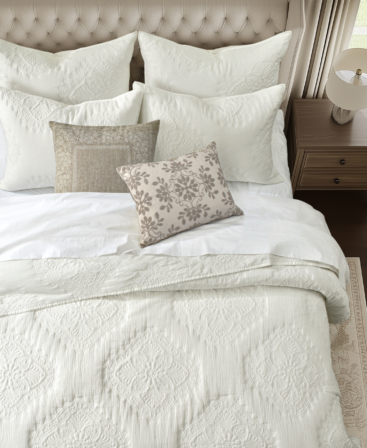Levtex Muslin Stitch Stitching 2-pc. Quilt Set, Twin/twin Xl In Cream
