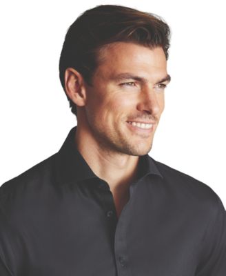 Men's Slim-Fit Non-Iron Solid Twill Dress Shirt