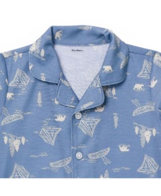 Toddler Boys 2-Piece Button Up Pajama Set
