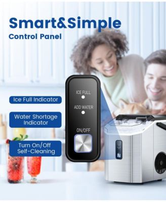 Nugget Ice Maker Countertop, 34LBS/Day, Portable Crushed Ice Makers for Home