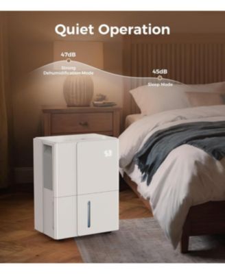 2500sq.ft Multifunctional Dehumidifier, 22-Pint, Drain Hose, Smart Humidity Ctrl