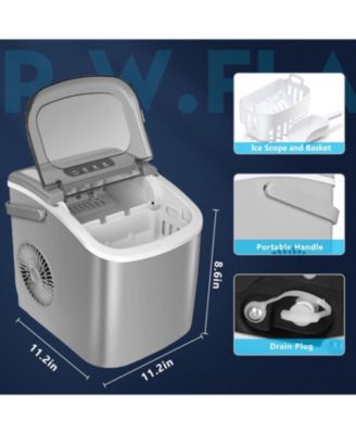 26.5lbs Ice Maker Portable Countertop, 9 Bullet Cubes in 6 Mins, Self-Cleaning