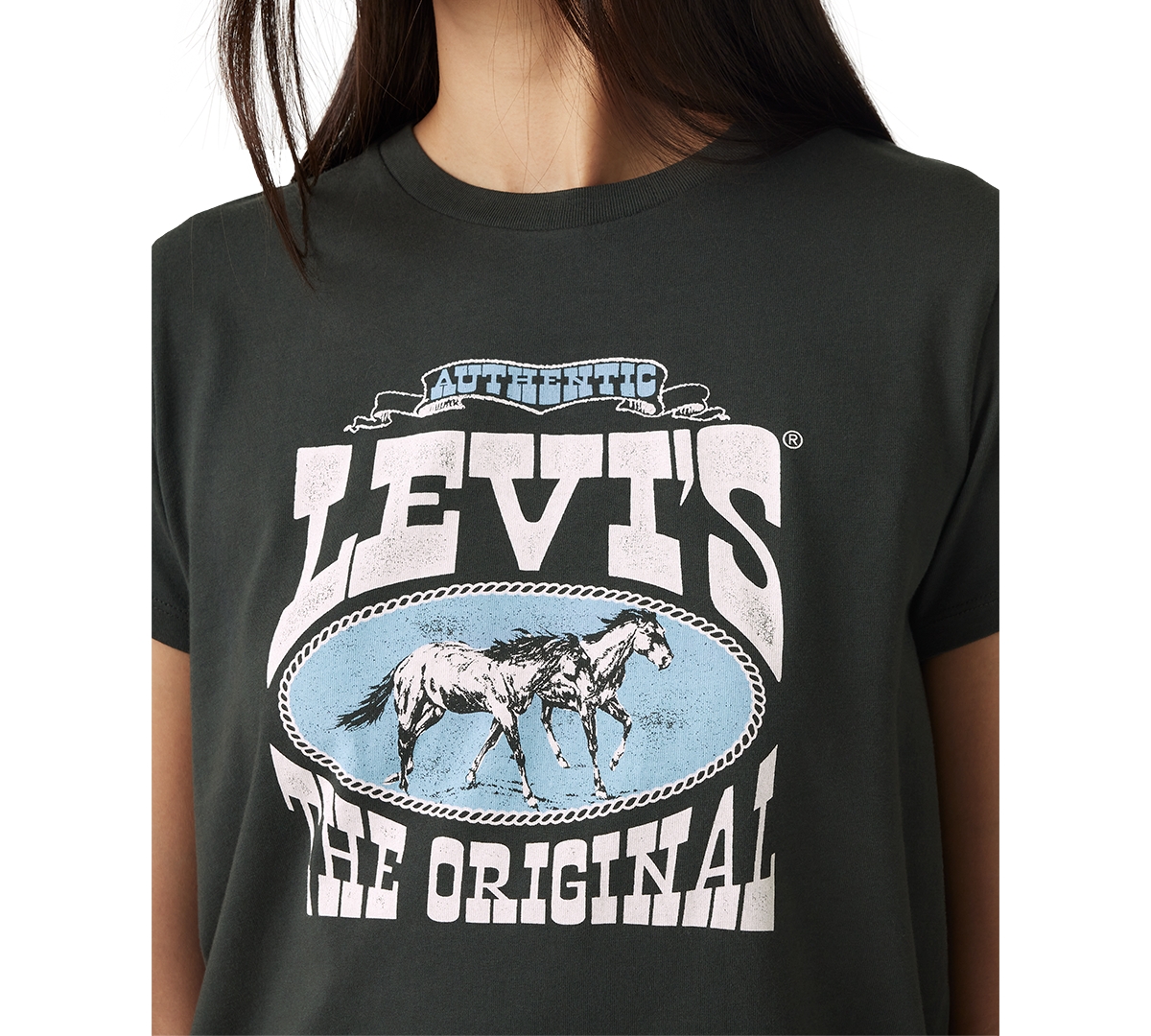 Levi's The Perfect Tee In Levis Horse Poster Pirate Black