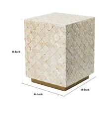 Versatile Capiz End Table Stool, Square Design with Sturdy Base
