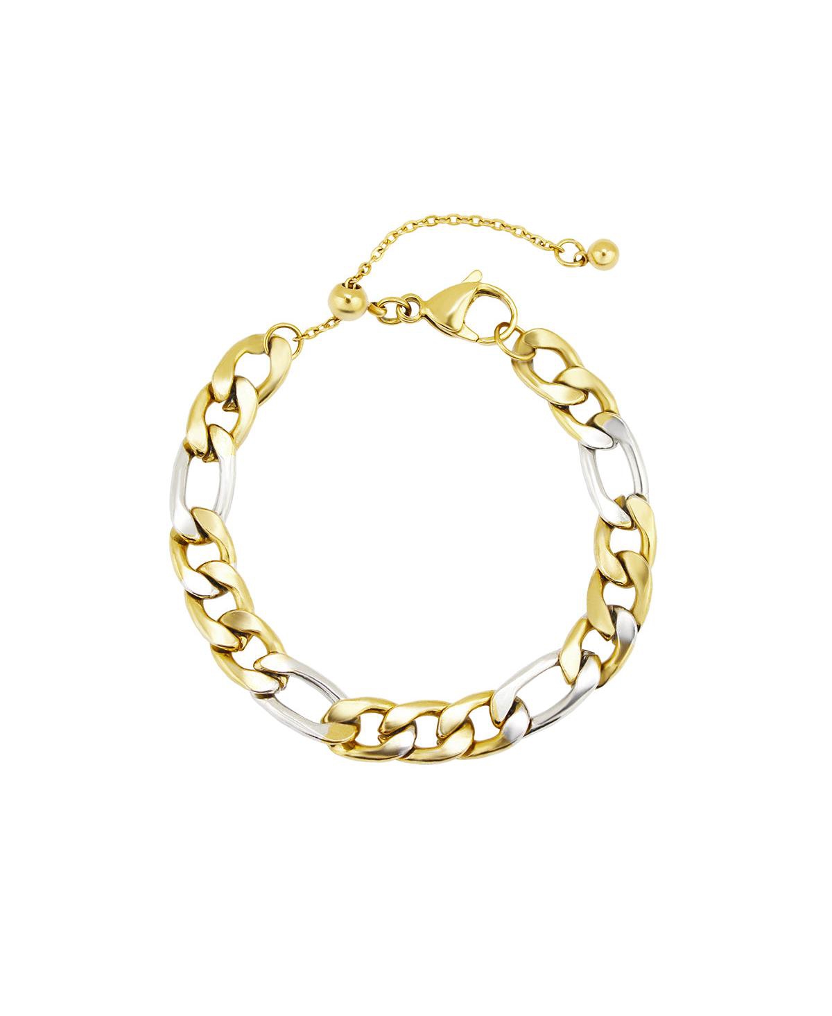 Two-Tone Chain Bracelet in Stainless Steel - Gold