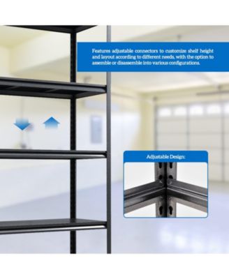 78"H  5 Tier Metal Shelves for Storage Garage Shelving 2000LBS Heavy Duty Storage Shelves Adjustable Garage Shelf Industrial Shelving Unit Storage Utility Rack,47.2"W18"D78"H,Black