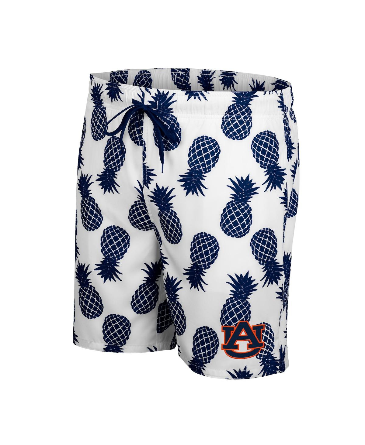 Colosseum Men's White Auburn Tigers Pineapples Swim Shorts In White